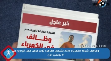 وظائف شركة الكهرباء 2025 بشمال القاهرة توفر فرص عمل قيادية حتى 9 نوفمبر الآن